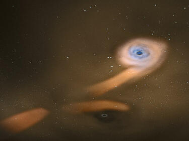 Уникален дует черни дупки разкъсаха звезда 