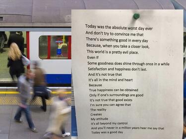 Мистична поема в метрото в Лондон може да промени живота ви
