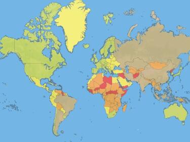 Уникална карта класира най-опасните дестинации (СНИМКА)