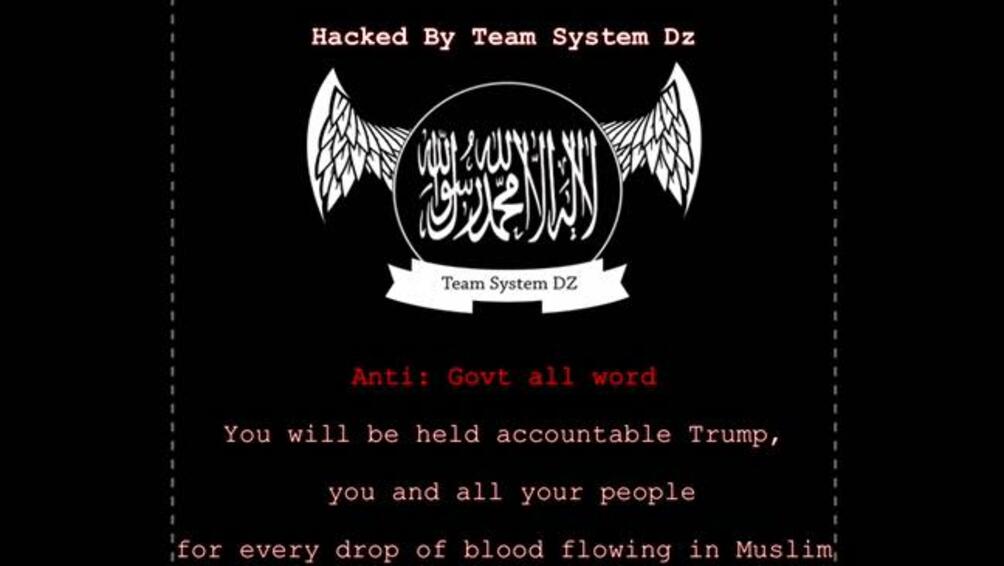 Хакери подкрепящи терористичната групировка Ислямска държава атакуваха американски правителствени уебсайтове Съобщението завършва с