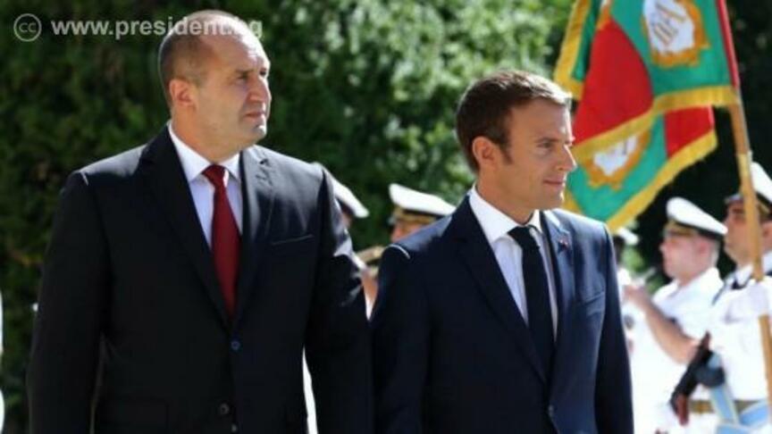 Президентът на Франция Еманюел Макрон който е на официално посещение