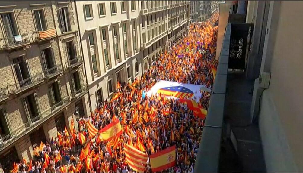 Пореден протест в Барселона Демонстрацията бе насочена основно срещу задържането