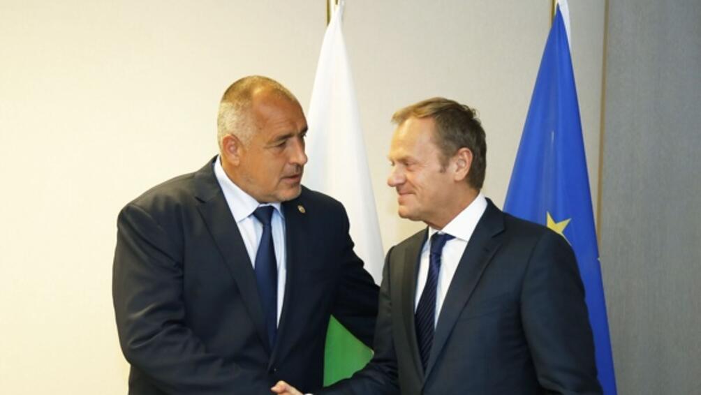 Премиерът Бойко Борисов и председателят на Европейския съвет Доналд
Туск обсъдиха