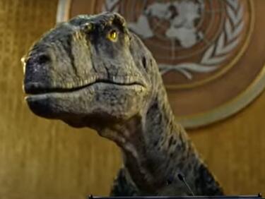 Динозавър превзе ООН (ВИДЕО)