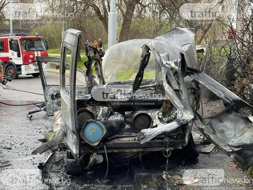 Лек автомобил се взриви на Коматевския възел в Пловдив предаде репортер на