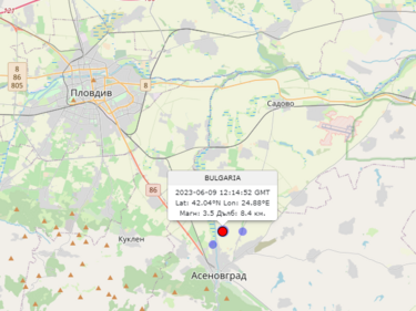 Ново земетресение край Пловдив
