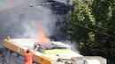 Тролей по линия номер 2 се запали в центъра на София
