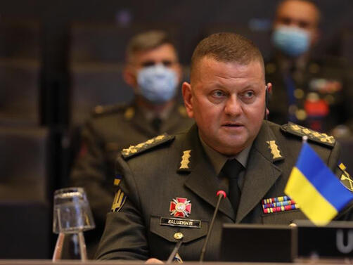 Главнокомандващият въоръжените сили на Украйна Валерий Залужни, по време на
