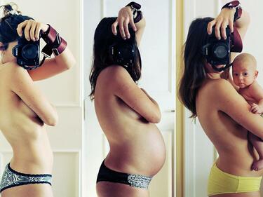 Удивителен фото експеримент показва етапите на бременността
