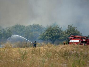 Два пожара пламнаха край АМ "Тракия"