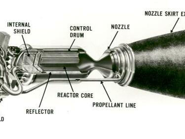 НАСА активно работи върху проект за ядрен двигател още през 60-те години на миналия век. Разработеният термалнен атомен ракетен двигател NERVA обаче така и не вижда бял свят.