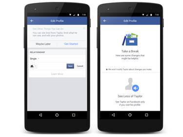 Facebook помага на потребителите след края на връзките с половинките им