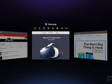 Samsung създаде уеб браузър за VR. Потребителите управляват менютата с поглед