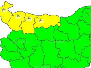 Жълт код за силен вятър е обявен за 4 области в страната 