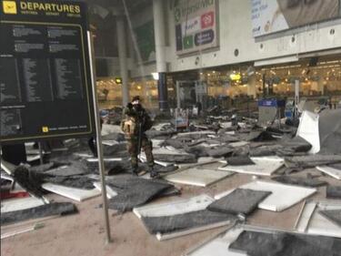 Срина се стена на пострадалото при атентатите летище в Брюксел
