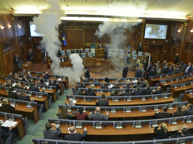 Кадър от пленарните заседания на Косовския парламент 