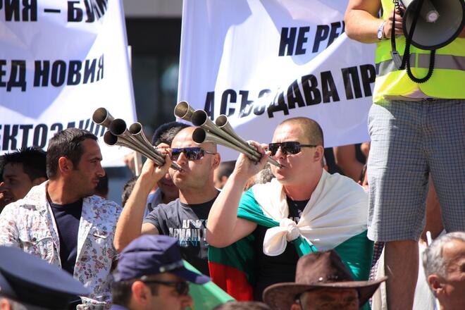 С викове и освирквания протестиращите искаха оставката на министър Нона Караджова.