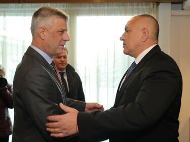 Тачи декларирал пред Борисов, че е готов за мир със Сърбия