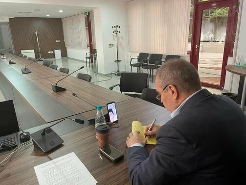 Министърът на регионалното развитие и благоустройството Гроздан Караджов в момента