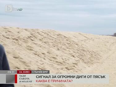 Огромни странни диги от пясък на Слънчев бряг