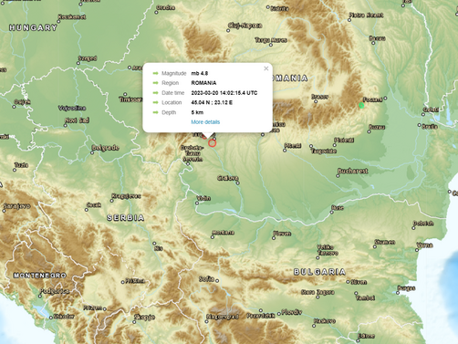 Земетресение от 4,9 по Рихтер в Румъния. Трусът е регистриран