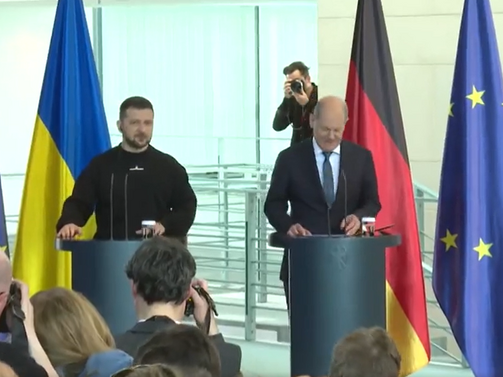 Украинският президент Володимир Зеленски и германският канцлер Олаф Шолц се