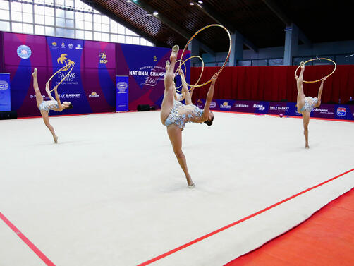 Състезателките от националните отбори по художествена гимнастика индивидуално жени