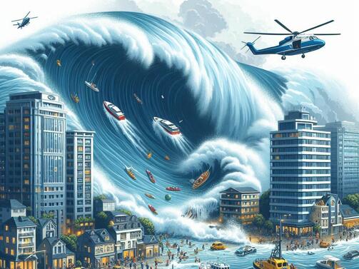 Мегацунами природен феномен който представлява огромни вълни способни да
