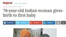 72-годишна индийка роди първото си бебе