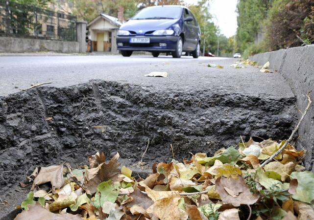 Преди задаващата се зима дупки с дълбочина от 20 до 27 сантиметра зеят през десетина метра на бул. "България" в Хасково