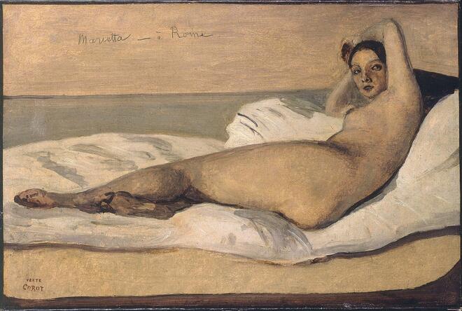 Jean-Baptiste-Camille Corot - Marietta dit L'odalisque romaine Petit Palais / Roger Viollet