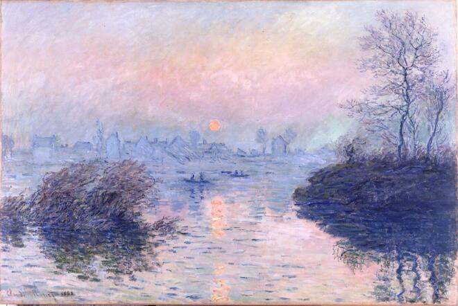 Claude Monet - Soleil couchant sur la Seine &agrave; Lavacourt, effet d'hiver&nbsp;Petit Palais / Roger Viollet