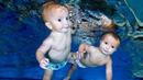 9-месечни близнаци плуват като шампиони