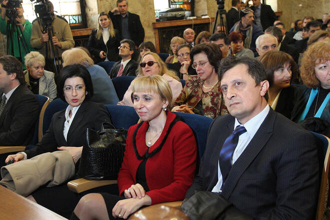 Министърът на правосъдието Диана Ковачева, председателят на Върховния административен съд Георги Колев и представляващия ВСС Соня Найденова