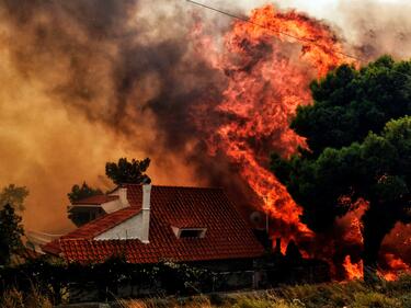 Предградията на гръцката столица горят