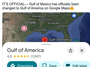 Google Maps промени името на Мексиканския залив на Американски залив